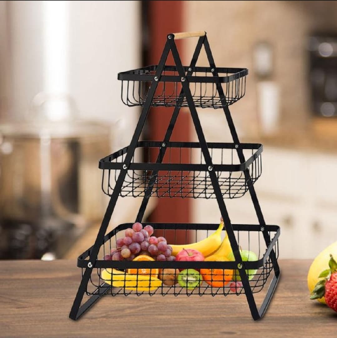 3 Tier Fruit Basket Stand for Kitchen and Dinning - Luxury Organizer