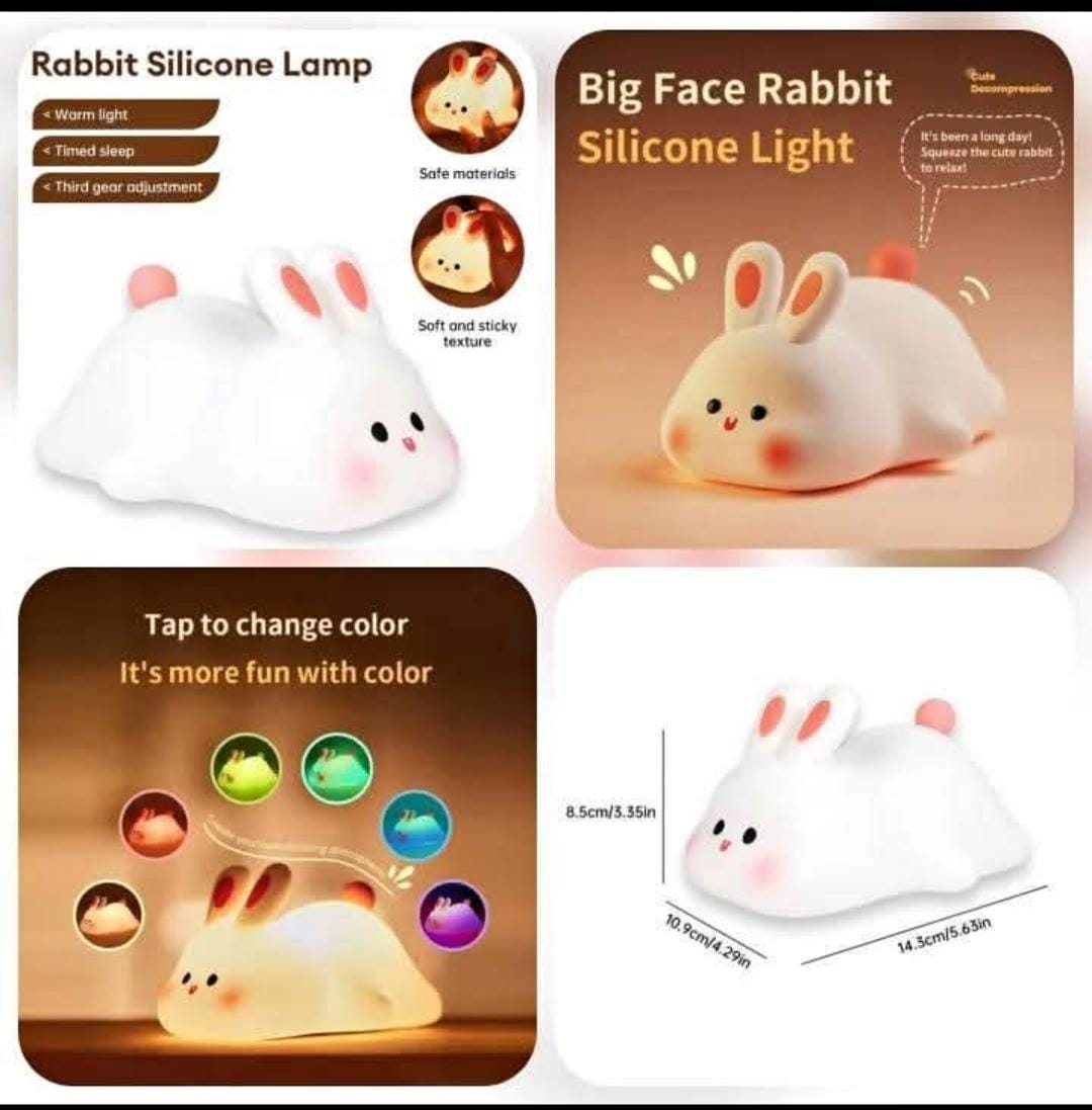 Cute Silicone Rabbit Led Night Light