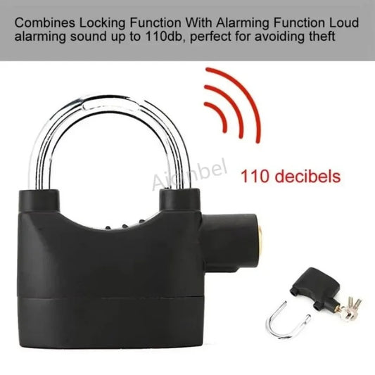 Universal Anti-Theft Padlock with Built-in Motion Sensor & 110dB Siren Alarm for Bike, Motorcycle, Door & Gate