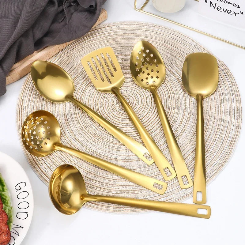 Korean-Style Stainless Steel Cutlery Set – Golden