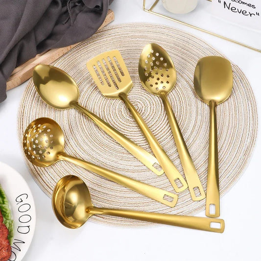 Korean-Style Stainless Steel Cutlery Set – Golden