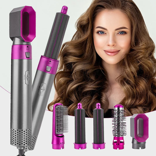 5 in 1 Hot Air Comb, Automatic Curling Iron, Dual Purpose Hair Styling Comb, European Standard Hair Dryer