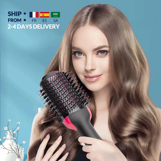 One-Step Hot Air Brush – Dryer, Straightener & Curler