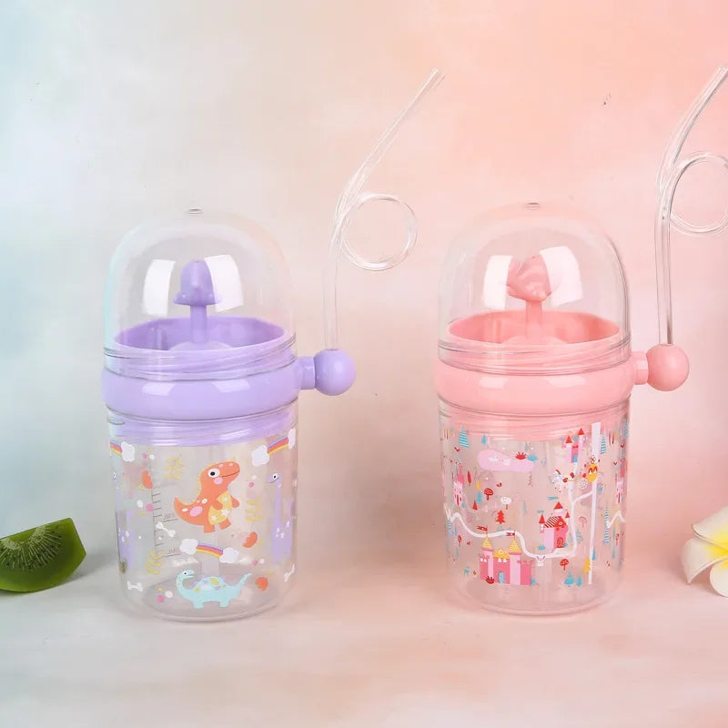 260ml Kids Whale Water Spray Cup with Straw