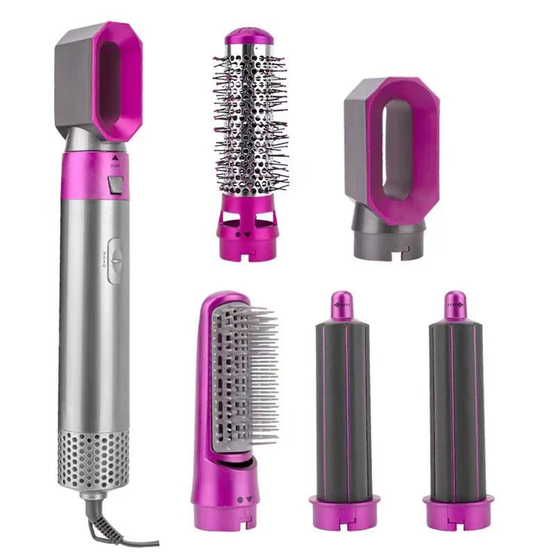 5 in 1 Hot Air Comb, Automatic Curling Iron, Dual Purpose Hair Styling Comb, European Standard Hair Dryer