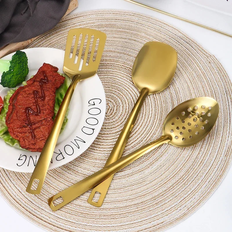 Korean-Style Stainless Steel Cutlery Set – Golden