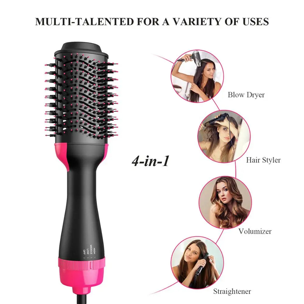 One-Step Hot Air Brush – Dryer, Straightener & Curler