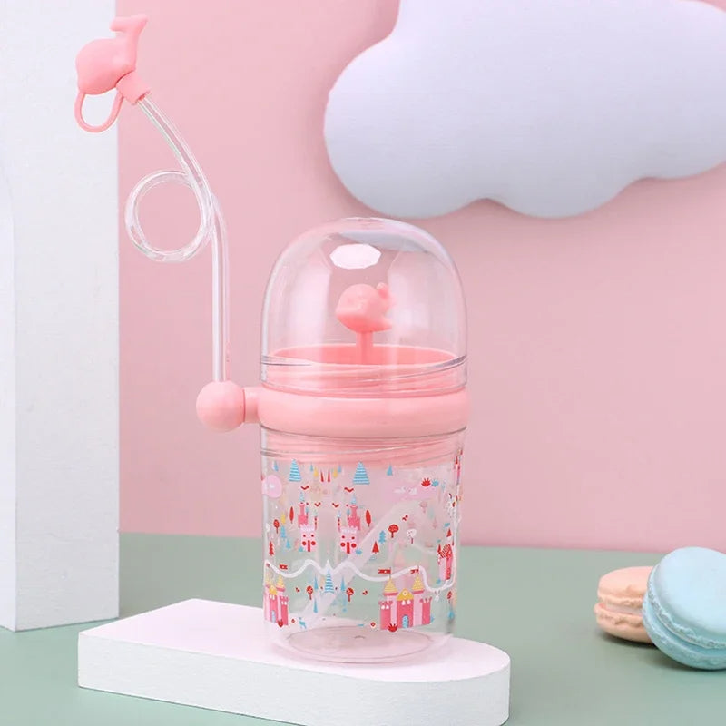 260ml Kids Whale Water Spray Cup with Straw