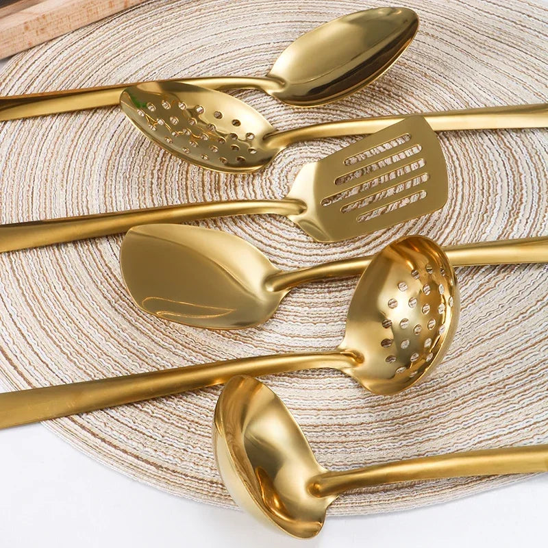 Korean-Style Stainless Steel Cutlery Set – Golden