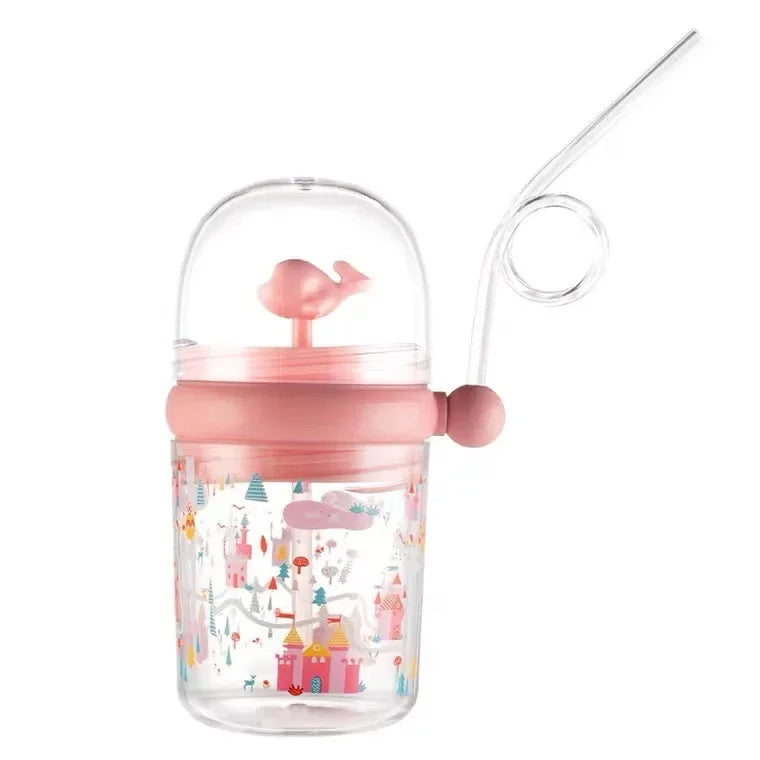 260ml Kids Whale Water Spray Cup with Straw
