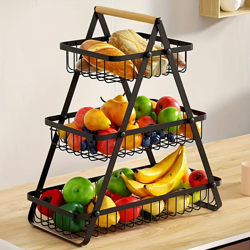 3 Tier Fruit Basket Stand for Kitchen and Dinning - Luxury Organizer