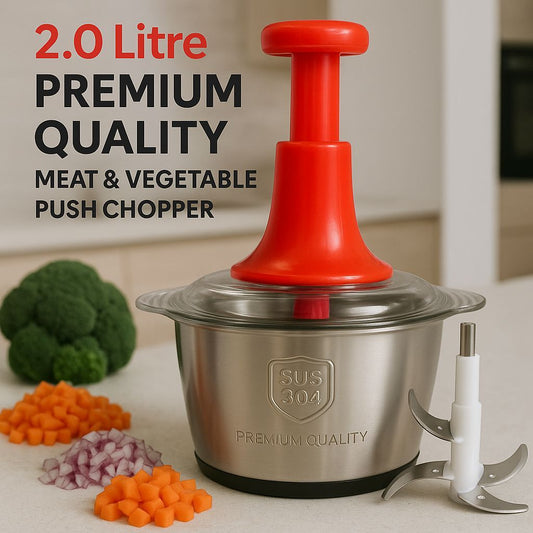 HAND PUSHING CHOPPER STAINLESS STEEL BODY (2Liter)