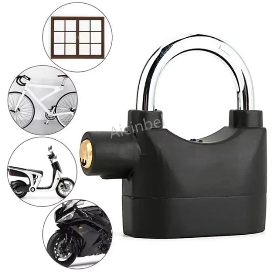 Universal Anti-Theft Padlock with Built-in Motion Sensor & 110dB Siren Alarm for Bike, Motorcycle, Door & Gate
