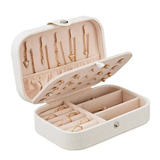 Double Layer (7inch Almost) Travel Leather Pocket Jewellery Organizer