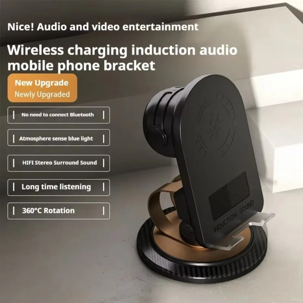 3D Bluetooth-compatible Speaker Stand with Wireless Induction Speaker