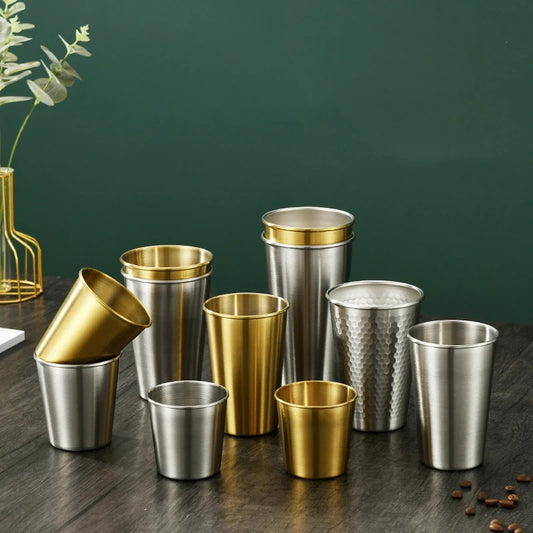 Stainless Steel golden glass