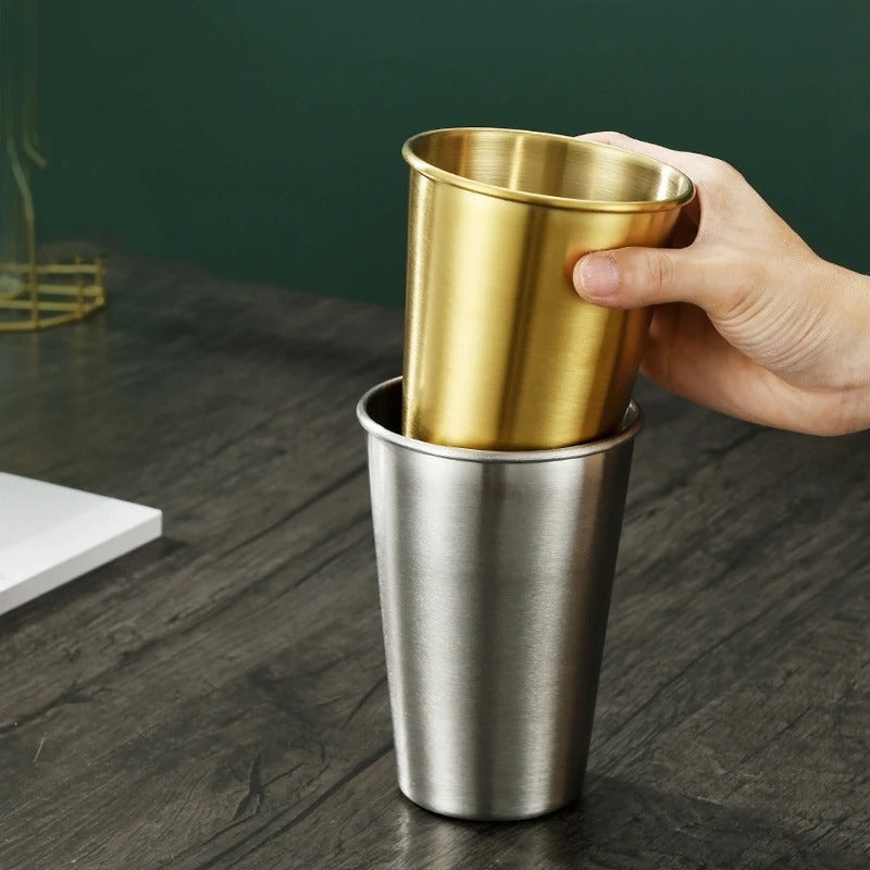 Stainless Steel golden glass