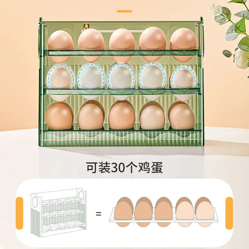 Acrylic Foldable Egg Fridge Organizer 3 Layer