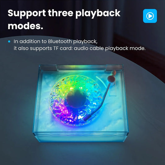 Relaxing Sound Bluetooth Speaker with LED Water Ripple Lamp