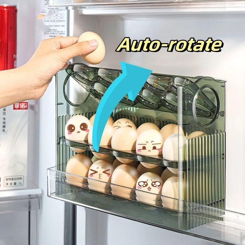 Acrylic Foldable Egg Fridge Organizer 3 Layer