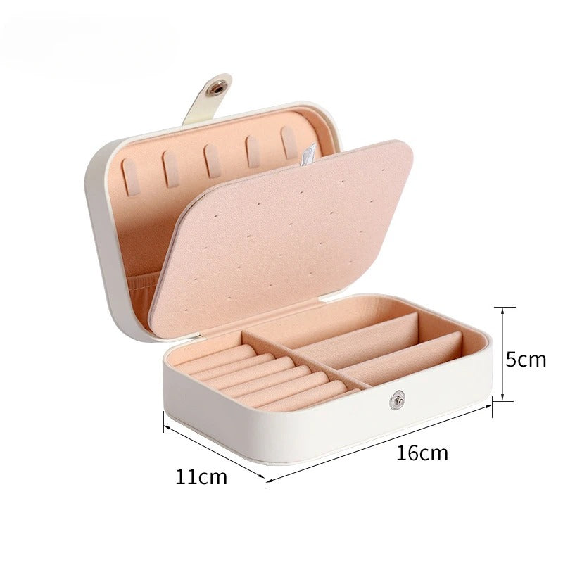 Double Layer (7inch Almost) Travel Leather Pocket Jewellery Organizer
