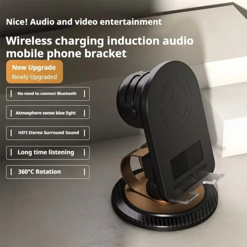 3D Bluetooth-compatible Speaker Stand with Wireless Induction Speaker