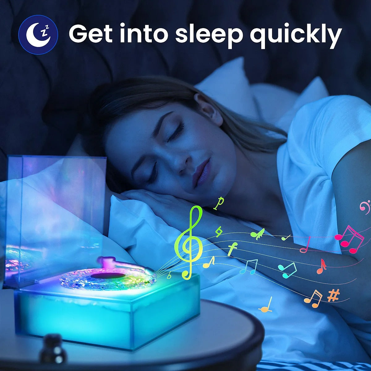Relaxing Sound Bluetooth Speaker with LED Water Ripple Lamp