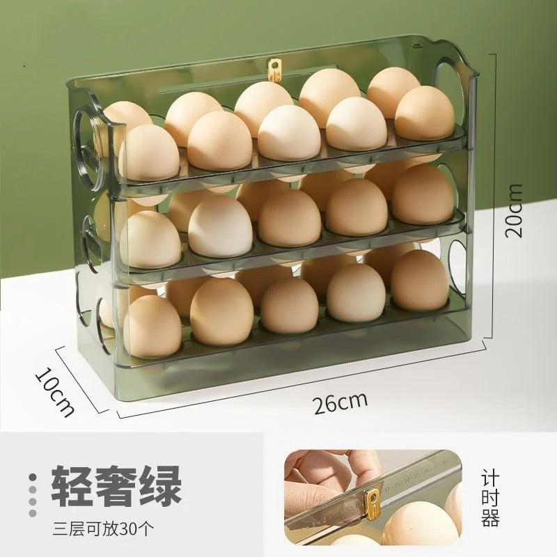 Acrylic Foldable Egg Fridge Organizer 3 Layer