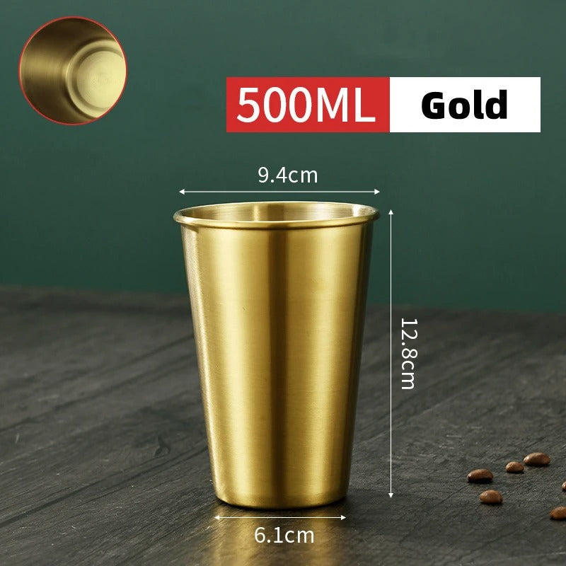 Stainless Steel golden glass