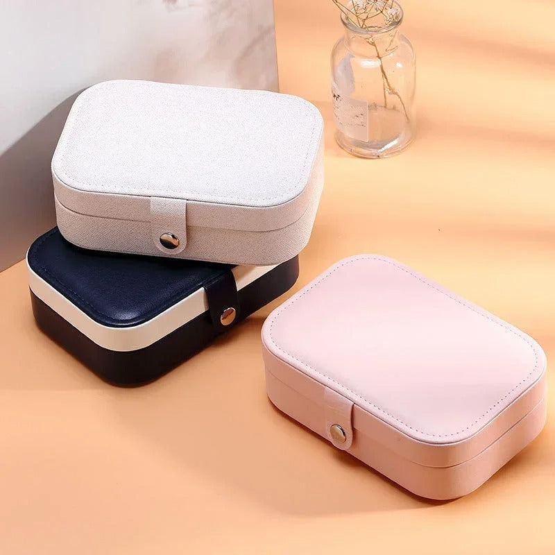 Double Layer (7inch Almost) Travel Leather Pocket Jewellery Organizer