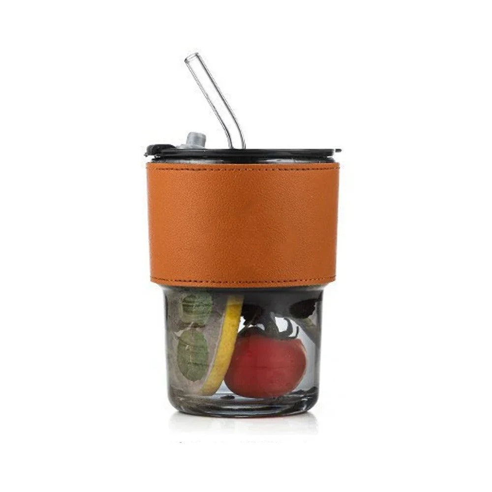 Gorgeous Glass Cup With Straw