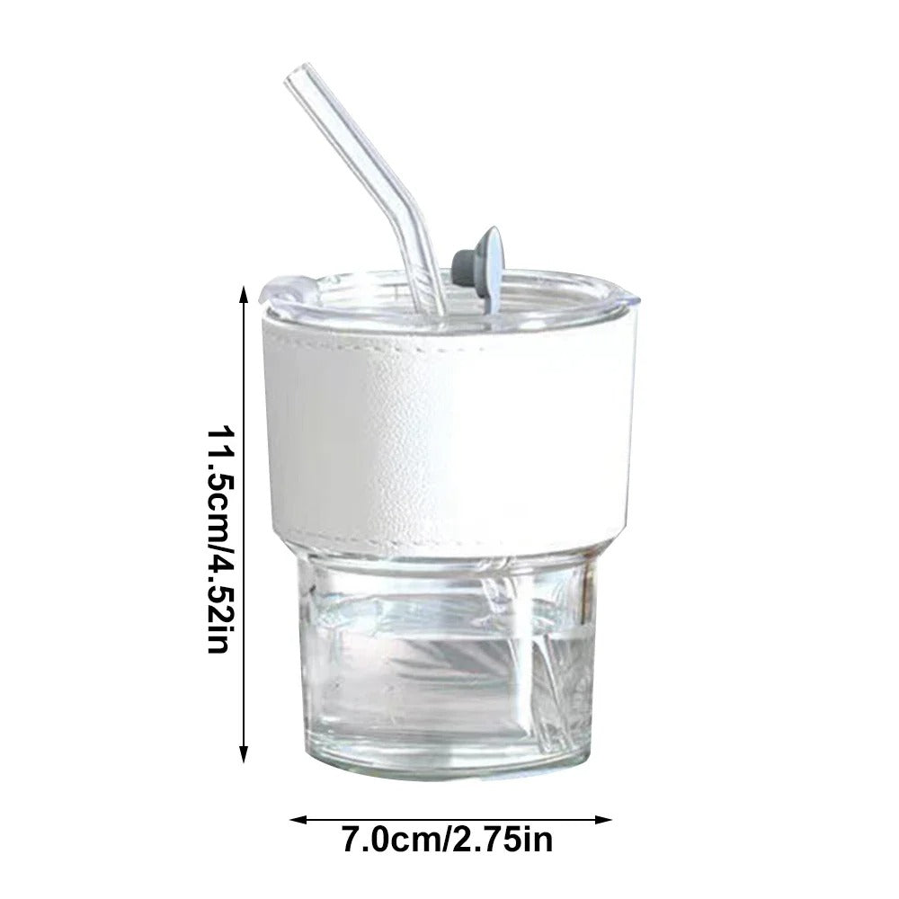 Gorgeous Glass Cup With Straw