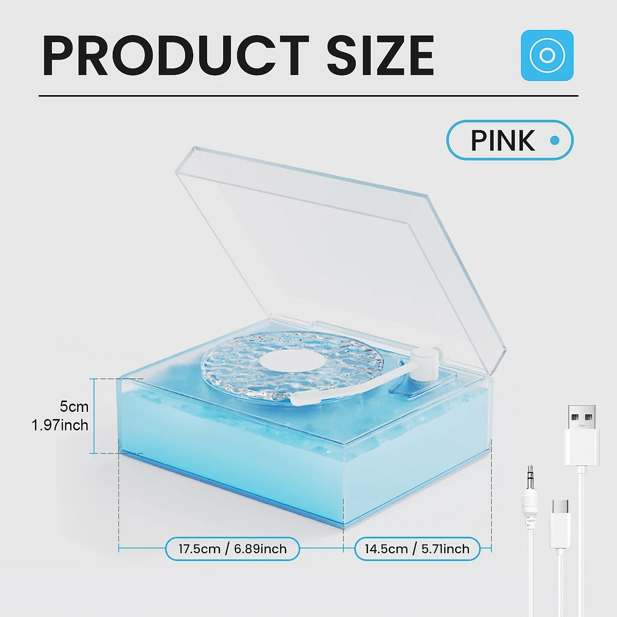 Relaxing Sound Bluetooth Speaker with LED Water Ripple Lamp