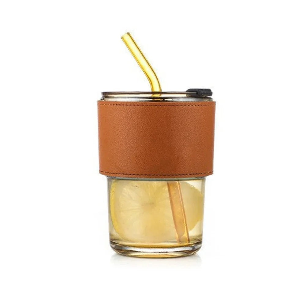 Gorgeous Glass Cup With Straw